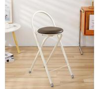 Tabouret de Bar Pliable de 61 cm (24 Pouces) avec Assise et Dossier rembourrés, Gris, Marron, idéal pour îlot de Cuisine ou pub.