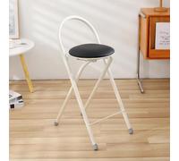 Tabouret de Bar Pliable de 61 cm (24 Pouces) avec Assise et Dossier rembourrés, idéal pour îlot de Cuisine ou pub, Gris et Noir, Taille Unique.