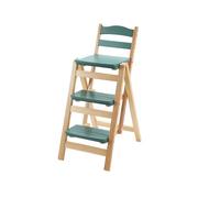 Tabouret de bar pliable en bois massif, chaise échelle à 3 marches pour cuisine et maison, marchepied portable multifonctionnel avec rangement intérieur, design décoratif et peu encombrant