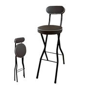 Tabouret de bar pliable et portable pour table de petit déjeuner, tabouret haut rond, rembourré, capacité de 136 kg, idéal pour la cuisine, la salle de jeux, hauteur 71,1 cm, design peu encombrant