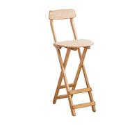Tabouret de bar pliable portable avec dossier - Chaise haute moderne en bois pour le camping en plein air, cuisine, café et magasin - Siège haut pliable pour un rangement facile, design peu encombrant