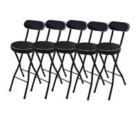 Tabouret de bar pliable portable avec dossier et repose-pieds. Chaise de comptoir confortable, idéale pour les petits espaces, utilisation en extérieur, siège rembourré pour plus de confort