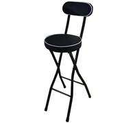 Tabouret de bar pliable portable avec dossier rembourré en polyuréthane - Tabouret haut léger pour cuisine, extérieur, café, magasin - Facile à transporter et design peu encombrant