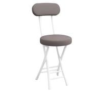 Tabouret de bar pliable portable avec siège rembourré confortable, léger et pliable pour cuisine, petit déjeuner, pique-nique, fête de jardin (gris)