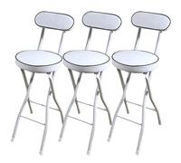 Tabouret de bar pliable portable avec support dorsal et repose-pieds, chaise de comptoir rembourrée pour petits espaces, utilisation en extérieur, camping et événements