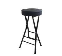 Tabouret de bar pliable portable sans dossier, hauteur 63,5 cm, noir, économie d'espace, chaise pliante d'intérieur pour cuisine ou salle de loisirs (1 pièce)