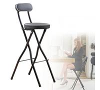 Tabouret de bar pliable rembourré avec dossier, hauteur réglable 5230 cm, chaise de comptoir de cuisine confortable avec repose-pieds, parfait pour la maison, le bistrot et l'île du petit-déjeuner