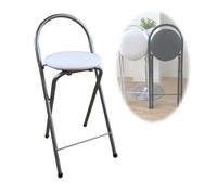 Tabouret de Bar Pliant Portable, 60cm Chaise de Comptoir avec Dossier, Tabouret Rond Pliable pour Îlot de Cuisine/Petit Déjeuner/Camping (Size : B)
