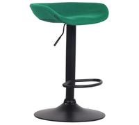 CLP Tabouret De Bar Anaheim en Feutrine I Chaise Haute avec Assise Et Dossier Bas Rembourrés I Piètement Tulipe en Métal Chromé Ou Noir Mat, Couleur:Vert, Couleur du Cadre:Noir