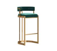 Tabouret de Bar Réception Cuisine Lumière Luxe Premium Sensation Îlot Table Tabourets Hauts Maison Dossier Caissier Spécial Tabourets De Bar Maison Cuisine Bistro(Green)