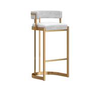 Tabouret de Bar Réception Cuisine Lumière Luxe Premium Sensation Îlot Table Tabourets Hauts Maison Dossier Caissier Spécial Tabourets De Bar Maison Cuisine Bistro(Blanc)