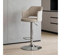 Tabouret de Bar réglable avec Dossier, Tabouret de Bar pivotant Moderne en Simili Cuir, Chaise de Bar à Hauteur de comptoir Airlift for Cuisine et Salle à Manger