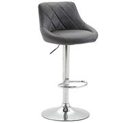 Tabouret d'intérieur à hauteur réglable fabriqué en métal chromé avec finition couleur gris Lazio CLP