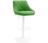 CLP Tabouret de bar Lazio en similicuir avec pied en métal , Vert/Blanc Vert