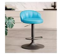 Tabouret De Bar Réglable en Hauteur, Tabouret Haut De Comptoir Pivotant avec Dossier Chaise De Bar Rembourrée PU Moderne Kitchen Island, Restaurant, Bar Familial, Café Et Bistro(lac Bleu)