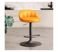 Tabouret De Bar Réglable en Hauteur, Tabouret Haut De Comptoir Pivotant avec Dossier Chaise De Bar Rembourrée PU Moderne Kitchen Island, Restaurant, Bar Familial, Café Et Bistro(Orange)