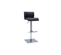 Tabouret de bar design réglable noir et inox brossé SHEINA