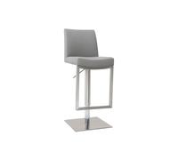 Tabouret de bar relevable gris et acier chromé KYLE