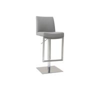 Tabouret de bar relevable gris et acier chromé KYLE