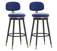 Tabouret de Bar rembourré avec Structure en métal, Hauteur comptoir et Dossier épais, idéal for Un îlot de Cuisine. Ensemble de 2 tabourets de Bar Style Moderne du Milieu du siècle.