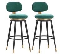 Tabouret de Bar rembourré avec Structure en métal, Hauteur comptoir et Dossier épais, idéal for Un îlot de Cuisine. Ensemble de 2 tabourets de Bar Style Moderne du Milieu du siècle.