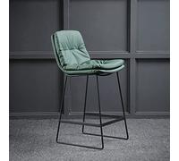 Tabouret de bar rétro classique en similicuir avec cadre en métal et repose-pieds, hauteur assise 65 cm