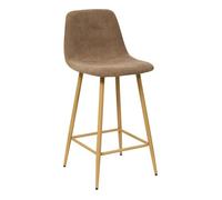 Tabouret de bar Roka taupe pieds métal effet bois Atmosphera