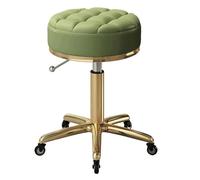 Tabouret de bar rond avec roues Hauteur réglable en métal Doré et titane Chaises de cuisine pivotantes 5 pieds Design parfait pour la maison, les bars et les zones de salle à manger