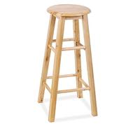 Tabouret de Bar Rond en Caoutchouc Solide, 80 cm de Hauteur, Chaise de comptoir en Bois élégante pour Restaurant et Cuisine, Design en Bois Complet Durable, éloge de Bar Moderne, fabriquée en Chine
