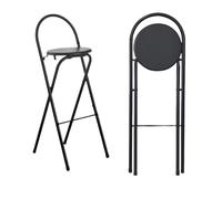 Tabouret de bar rond pliable de 71,1 cm - Chaise haute de cuisine pour pub et petit déjeuner, siège de comptoir de bistrot robuste, capacité de 100 kg, finition naturelle, hauteur réglable de 65 à 75