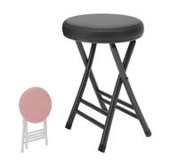 Tabouret de bar rond pliable et rembourré - Chaise de comptoir de cuisine ergonomique avec repose-pieds, 50 cm de haut, design élégant pour salle à manger et pub