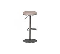 Tabouret de bar rond réglable en hauteur 38x38x57/82 cm en PU taupe