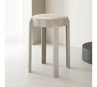 Tabouret De Bar Ronds en Plastique Tabourets Empilables Hauteur 46cm, Moderne Tabourets De Comptoir avec Coussin, pour Salle À Manger, Maison, Bureau, Bistro(Light Gray,3 pcs)