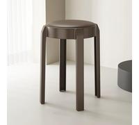 Tabouret De Bar Ronds en Plastique Tabourets Empilables Hauteur 46cm, Moderne Tabourets De Comptoir avec Coussin, pour Salle À Manger, Maison, Bureau, Bistro(Brown,3 pcs)