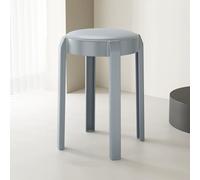Tabouret De Bar Ronds en Plastique Tabourets Empilables Hauteur 46cm, Moderne Tabourets De Comptoir avec Coussin, pour Salle À Manger, Maison, Bureau, Bistro(Blue,1 pc)
