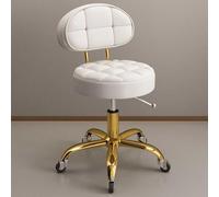 Tabouret de bar roulant - Chaise pivotante ronde réglable pour salon de beauté, tabouret de travail avec roues à 5 griffes