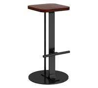 Tabouret de Bar sans Dossier,Tabouret Haut Bistrot en métal pour l'intérieur et l'extérieur,Tabouret de comptoir avec Assise carrée en Bois Massif et Repose-Pieds pour Cuisine,Salle à Manger