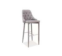 Tabouret de bar - Signal - TRIX H-1 - Tissu gris TAP.06 - Métal - Lot de 4