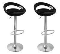 Tabouret de bar Snack noir - Lot de 2