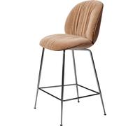 Tabouret de Bar Souple Beetle H67 Chrome Noir/ Noyer Américain/belsuede Spécial/dedar 132