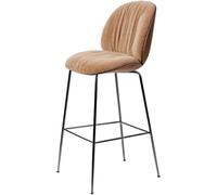 Tabouret de Bar Souple Beetle H77 Chrome Noir/ Noyer Américain/belsuede Spécial/dedar 132