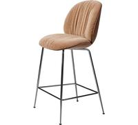 Tabouret de Bar Souple Gubi Beetle H67 Chrome Noir/ Noyer Américain/belsuede Spécial/dedar 132