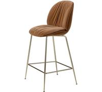 Tabouret de Bar Souple Gubi Beetle H67 en Laiton Antique /Sunday/Dedar 112