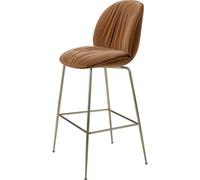 Tabouret de Bar Souple Gubi Beetle H77 en Laiton Antique /Sunday/Dedar 112