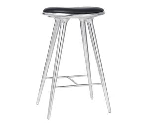 Tabouret de bar structure aluminium H 74cm aluminium base