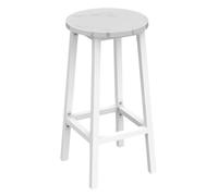 Tabouret de bar - Tabouret cuisine avec repose-pieds - Chaise de bar - Ø 32 × H 65 cm - Charge 100 kg - Effet marbre / Blanc