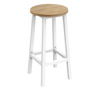 Tabouret de bar - Tabouret cuisine avec repose-pieds - Chaise de bar - Ø 32 × H 65 cm - Charge 100 kg - Sonoma / blanc