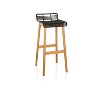 Tabouret de bar / tabouret de comptoir LONSO W chêne / plastique noir
