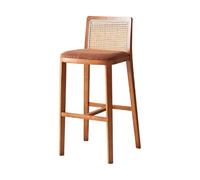 Tabouret de Bar Tabourets de Bar en rotin avec Dossier Haut et Coussin rembourré en Bois Massif for Bar et Restaurant Maison Cuisine Bistro