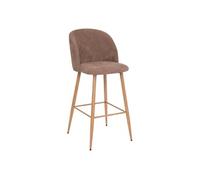 Tabouret de bar taupe Céleste pieds effet bois